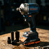 KEYBOAA 21V Cordless Impact Wrench 1/2" / 485 Ft-lbs (658N.m) Breakaway Torque / 2400 RPM / 4.0Ah/6.0Ah Battery / For Auto Repair