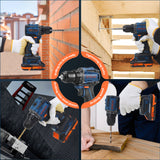 KEYBOAA 21V Brushless Power Drill Set / 660 In-lbs (75N.m) High Torque / 1/2" Metal Keyless Chuck / 2-Speed with 2 Batteries